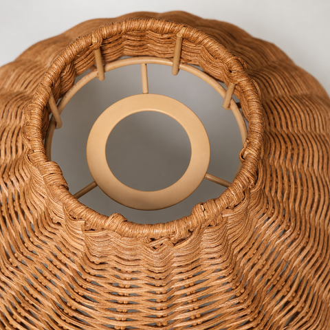 Rattan Woven Pendant Light Shade – Brown Natural Rattan Lamp Cover