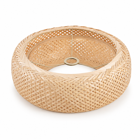 Woven Bamboo Pendant Light Shade – Natural Bamboo Lamp Cover