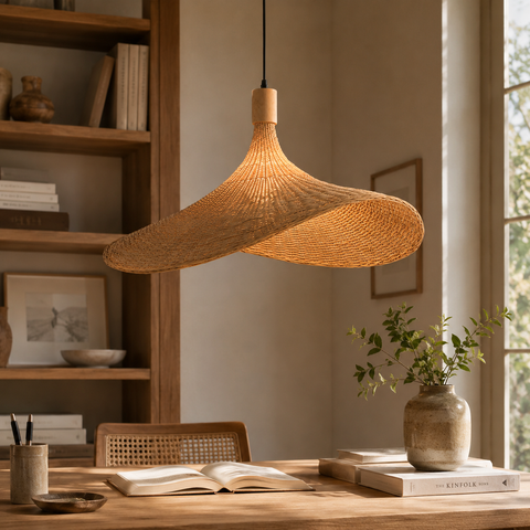Woven Rattan Pendant Light – Natural Bamboo Hanging Lamp