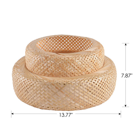 Woven Bamboo Pendant Light Shade – Natural Bamboo Lamp Cover